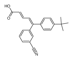 (2E,4Z)-5-(4-tert-Butylphenyl)-5-(3-cyanophenyl)-2,4-pentadienoic acid结构式