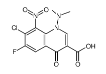 7-Chlor-1-(dimethylamino)-6-fluor-8-nitro-1,4-dihydro-4-oxo-3-chinolincarbonsaeure结构式