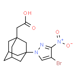 [3-(4-Bromo-3-nitro-1H-pyrazol-1-yl)-1-adamantyl]acetic acid Structure