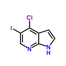 4-氯-5-碘-1H-吡咯并[2,3-b]吡啶结构式