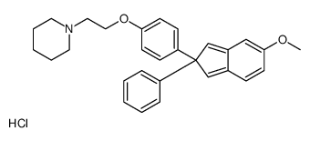 1-[2-[4-(5-methoxy-2-phenylinden-2-yl)phenoxy]ethyl]piperidine,hydrochloride Structure