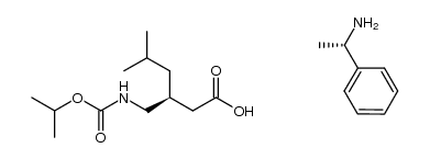 (S)-3-(isopropoxycarbonyl-aminomethyl)-5-methyl-hexanoic acid (S)-(-)-1-phenylethylamine salt Structure