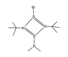 2-bromo-1,3-di-tert-butyl-4-(dimethylamino)-1,3,2,4-diazadiboretidine Structure