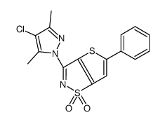 3-(4-chloro-3,5-dimethylpyrazol-1-yl)-5-phenylthieno[2,3-d][1,2]thiazole 1,1-dioxide结构式