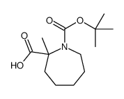 1-(叔丁氧基羰基)-2-甲基氮杂烷-2-羧酸结构式