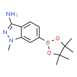 1-Methyl-6-(4,4,5,5-tetramethyl-1,3,2-dioxaborolan-2-yl)-1H-indazol-3-amine结构式