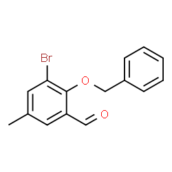 3-Bromo-5-methyl-2-(phenylmethoxy)benzaldehyde structure