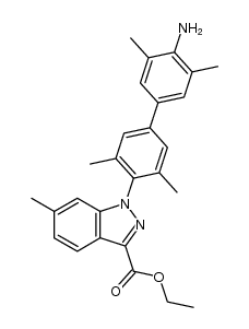 ethyl 1-(4'-amino-3,5,3',5'-tetramethylbiphenyl-4-yl)-6-methylindazole-3-carboxylate Structure