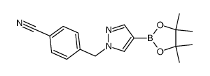 4-((4-(4,4,5,5-tetramethyl-1,3,2-dioxaborolan-2-yl)-1H-pyrazol-1-yl)methyl)benzonitrile结构式