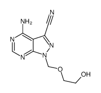 4-amino-1-(2-hydroxyethoxymethyl)pyrazolo[3,4-d]pyrimidine-3-carbonitrile Structure