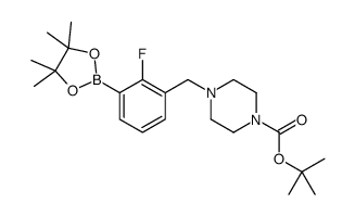 3-(N-boc-哌啶甲基)-2-氟苯硼酸频那醇酯结构式
