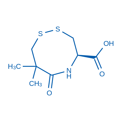 (4R)-7,7-Dimethyl-6-oxo-1,2,5-dithiazocane-4-carboxylic acid picture