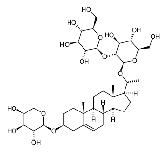 (3β,20R)-3-(α-L-arabinopyranosyloxy)pregn-5-en-20-yl 2-O-β-D-glucopyranosyl-β-D-glucopyranoside Structure