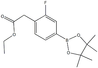 ethyl 2-(2-fluoro-4-(4,4,5,5-tetramethyl-1,3,2-dioxaborolan-2-yl)phenyl)acetate structure