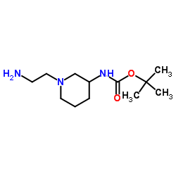 2-Methyl-2-propanyl [1-(2-aminoethyl)-3-piperidinyl]carbamate Structure