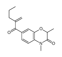 2,4-dimethyl-7-(2-methylidenepentanoyl)-1,4-benzoxazin-3-one结构式