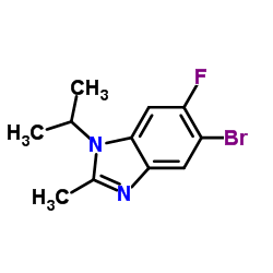 5-Bromo-6-fluoro-1-isopropyl-2-methyl-1H-benzimidazole Structure