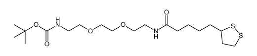 tert-butyl (2-(2-(2-(5-(1,2-dithiolan-3-yl)pentanamido)ethoxy)ethoxy)ethyl)carbamate Structure