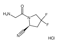 (S)-1-(2-氨基乙酰基)-4,4-二氟吡咯烷-2-甲腈盐酸盐结构式