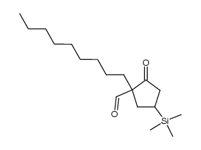 1-nonyl-2-oxo-4-(trimethylsilyl)cyclopentanecarbaldehyde结构式