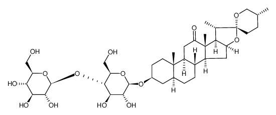 3-[[4-O-(β-D-glucopyranosyl)-β-D-glucopyranosyl]oxy]-(3β,5α,25R)spirostan-12-one结构式