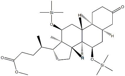 3-Oxo-7α,12α-bis(trimethylsilyloxy)-5β-cholan-24-oic acid methyl ester Structure