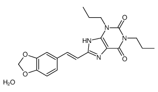 (E)-8-(3,4-Methylenedioxystyryl)-1,3-dipropylxanthine hydrate structure