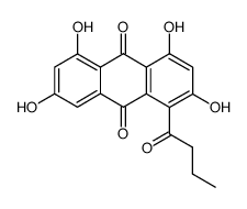 2,4,5,7-Tetrahydroxy-1-(1-oxobutyl)-9,10-anthracenedione structure