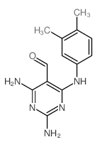 5-Pyrimidinecarboxaldehyde,2,4-diamino-6-[(3,4-dimethylphenyl)amino]- structure
