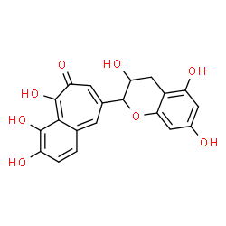 8-[(3,4-Dihydro-3,5,7-trihydroxy-2H-1-benzopyran)-2-yl]-3,4,6-trihydroxy-5H-benzocyclohepten-5-one结构式