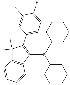 dicyclohexyl[2-(4-fluoro-3-methylphenyl)-1,1-dimethyl-1H-inden-3-yl]Phosphine结构式