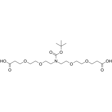 N-Boc-N-bis(PEG2-acid)结构式