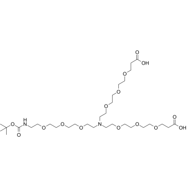 N-(Boc-PEG3)-N-bis(PEG3-acid)结构式