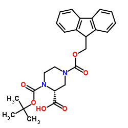 (R)-1-N-Boc-4-N-Fmoc-2-哌嗪甲酸结构式