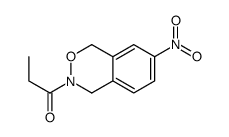 3,4-Dihydro-7-nitro-3-(1-oxopropyl)-1H-2,3-benzoxazine结构式