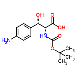 (βS)-4-Amino-β-hydroxy-N-{[(2-methyl-2-propanyl)oxy]carbonyl}-D-phenylalanine Structure