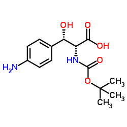 (βS)-4-Amino-β-hydroxy-N-{[(2-methyl-2-propanyl)oxy]carbonyl}-D-phenylalanine结构式