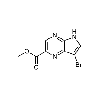 7-溴-5H-吡咯并[2,3-b]吡嗪-2-羧酸甲酯结构式