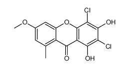 2,4-dichloro-1,3-dihydroxy-6-methoxy-8-methyl-xanthen-9-one Structure