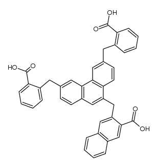 3,6-Di-(o-carboxy-benzyl)-9-(3-carboxy-2-naphthyl-methyl)-phenanthren Structure