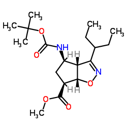 (3aR,4R,6S,6aS)-4-[[(1,1-Dimethylethoxy)carbonyl]amino]-3-(1-ethylpropyl)-3a,5,6,6a-tetrahydro-4H-cyclopent[d]isoxazole-6-carboxylic acid methyl ester structure