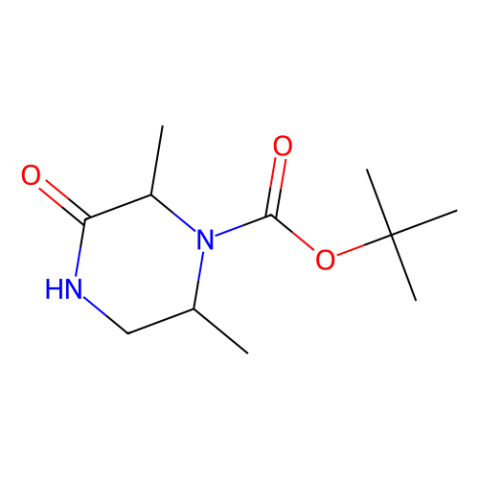 1-Piperazinecarboxylic acid, 2,6-dimethyl-3-oxo-, 1,1-dimethylethyl ester, (2S,6S)- Structure