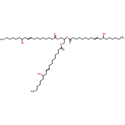 9-Octadecenoic acid,12-hydroxy-, 1,1',1''-(1,2,3-propanetriyl) ester, (9Z,9'Z,9''Z,12R,12'R,12''R)- structure