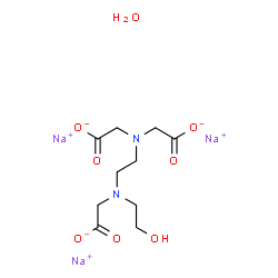 N-(2-HYDROXYETHYL)ETHYLENEDIAMINETETRAACETIC ACID, TRISODIUM SALT HYDRATE结构式