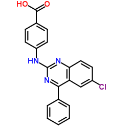 4-[(6-Chloro-4-phenyl-2-quinazolinyl)amino]benzoic acid结构式