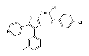 1-(4-chlorophenyl)-3-[4-(3-methylphenyl)-5-pyridin-4-yl-1,3-thiazol-2-yl]urea结构式