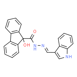 9-hydroxy-N'-(1H-indol-3-ylmethylene)-9H-fluorene-9-carbohydrazide Structure