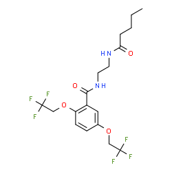 N-[2-(PENTANOYLAMINO)ETHYL]-2,5-BIS(2,2,2-TRIFLUOROETHOXY)BENZENECARBOXAMIDE结构式