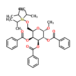 Methyl-6-O-(triisopropylsilyl)-2,3,4-tri-O-benzoyl-α-D-galactopyranoside结构式
