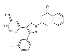 1-[5-(2-aminopyridin-4-yl)-4-(3-methylphenyl)-1,3-thiazol-2-yl]ethyl benzoate Structure